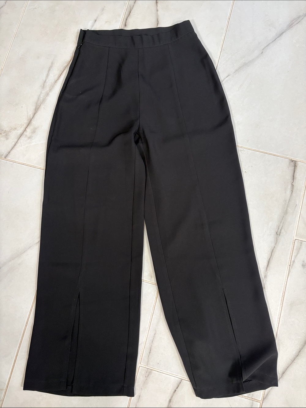 SHEIN Black Straight-Leg Dress Pants with Ankle Slits